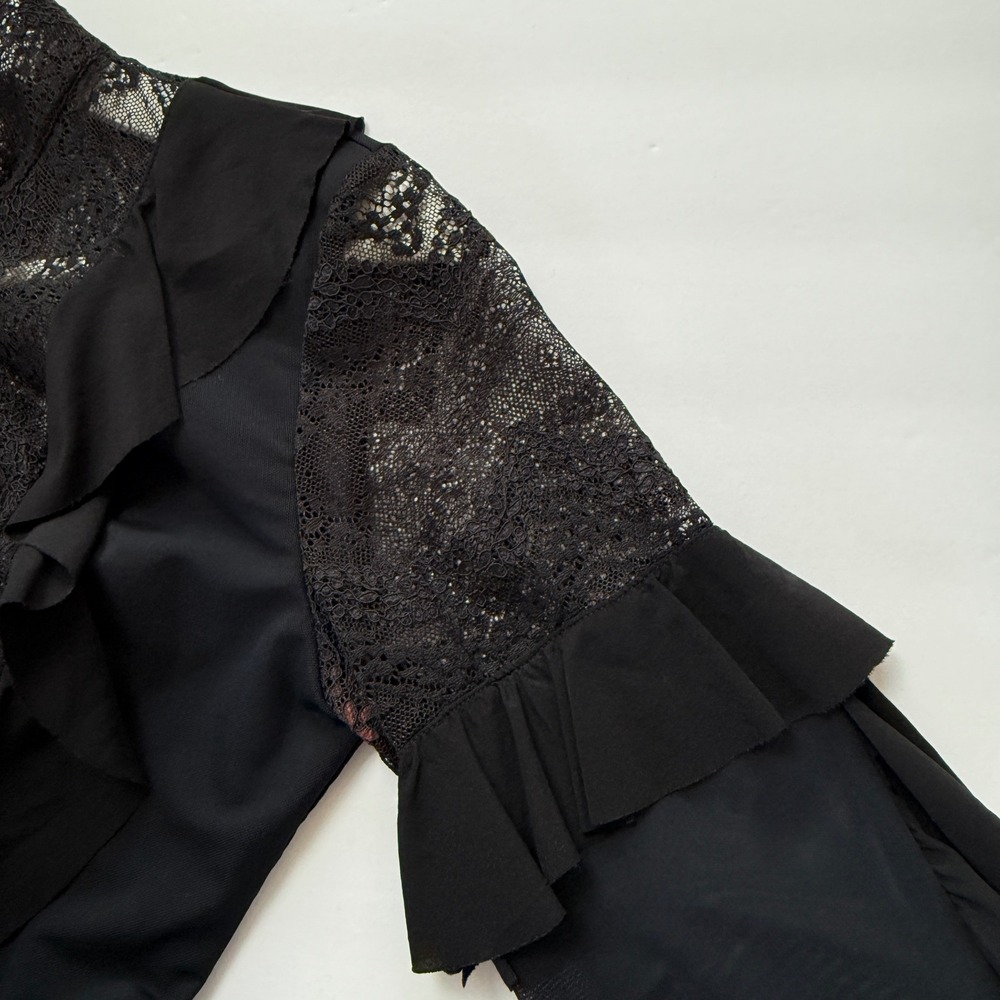 For Love & Lemons Lace Ruffle Keyhole Long Sleeve Bodysuit Size S Whimsigoth - Picture 7 of 10